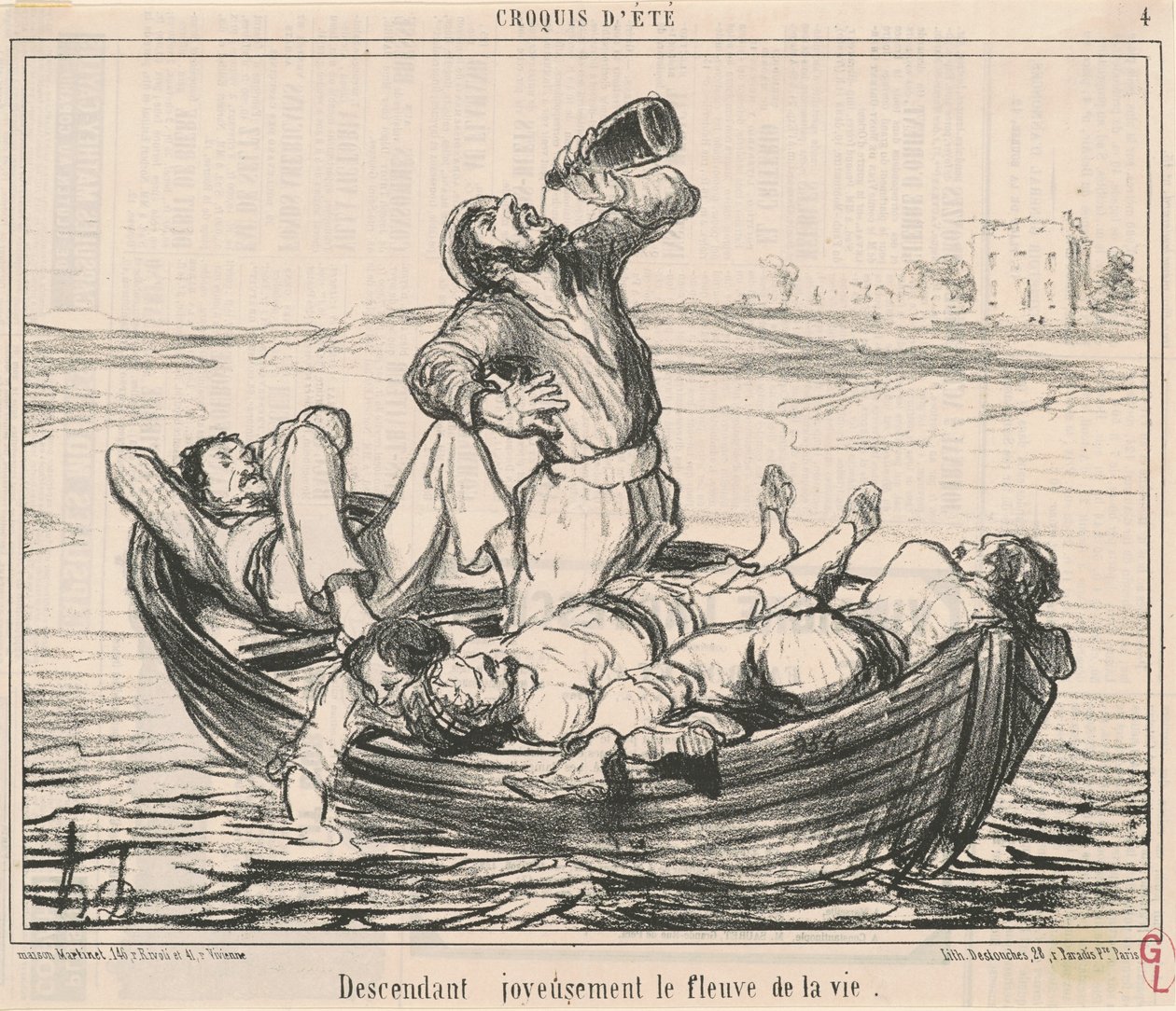 Glædeligt ned ad livets flod af Honoré Daumier