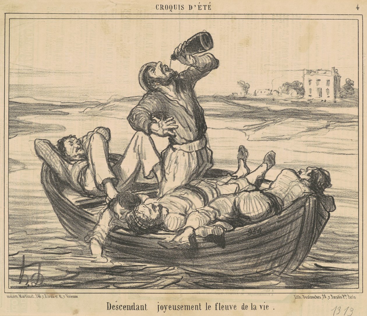 Glædeligt ned ad livets flod af Honoré Daumier