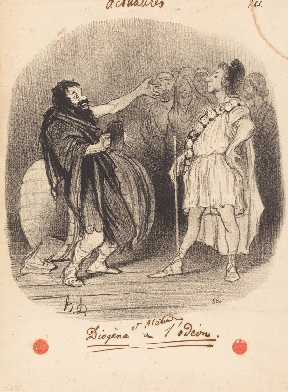 Diogenes og Alcibiades ved Odéon af Honoré Daumier
