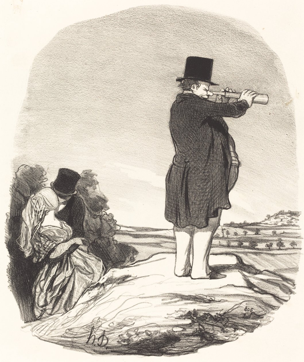 Sig min kone... Jeg kan ikke se noget! af Honoré Daumier