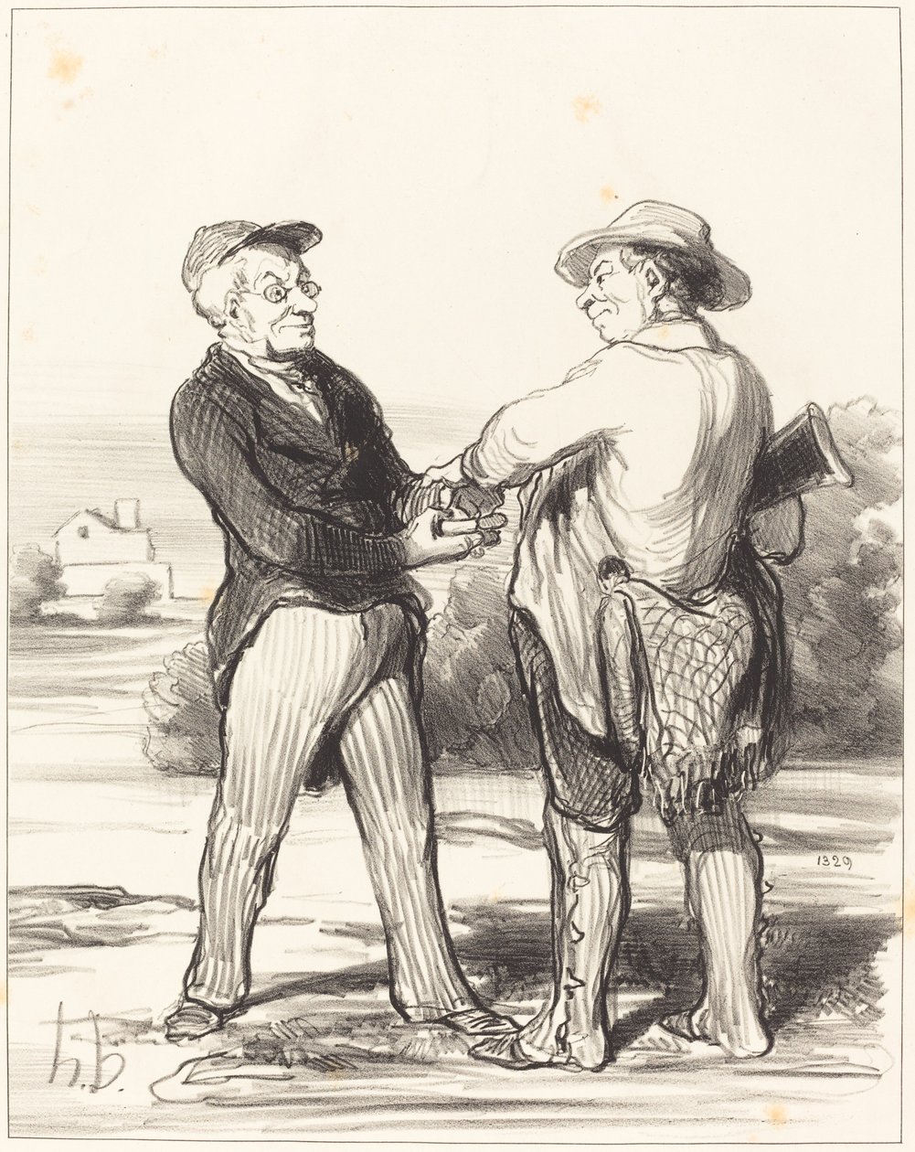 Sig, præsident, umuligt at fange en hare... af Honoré Daumier