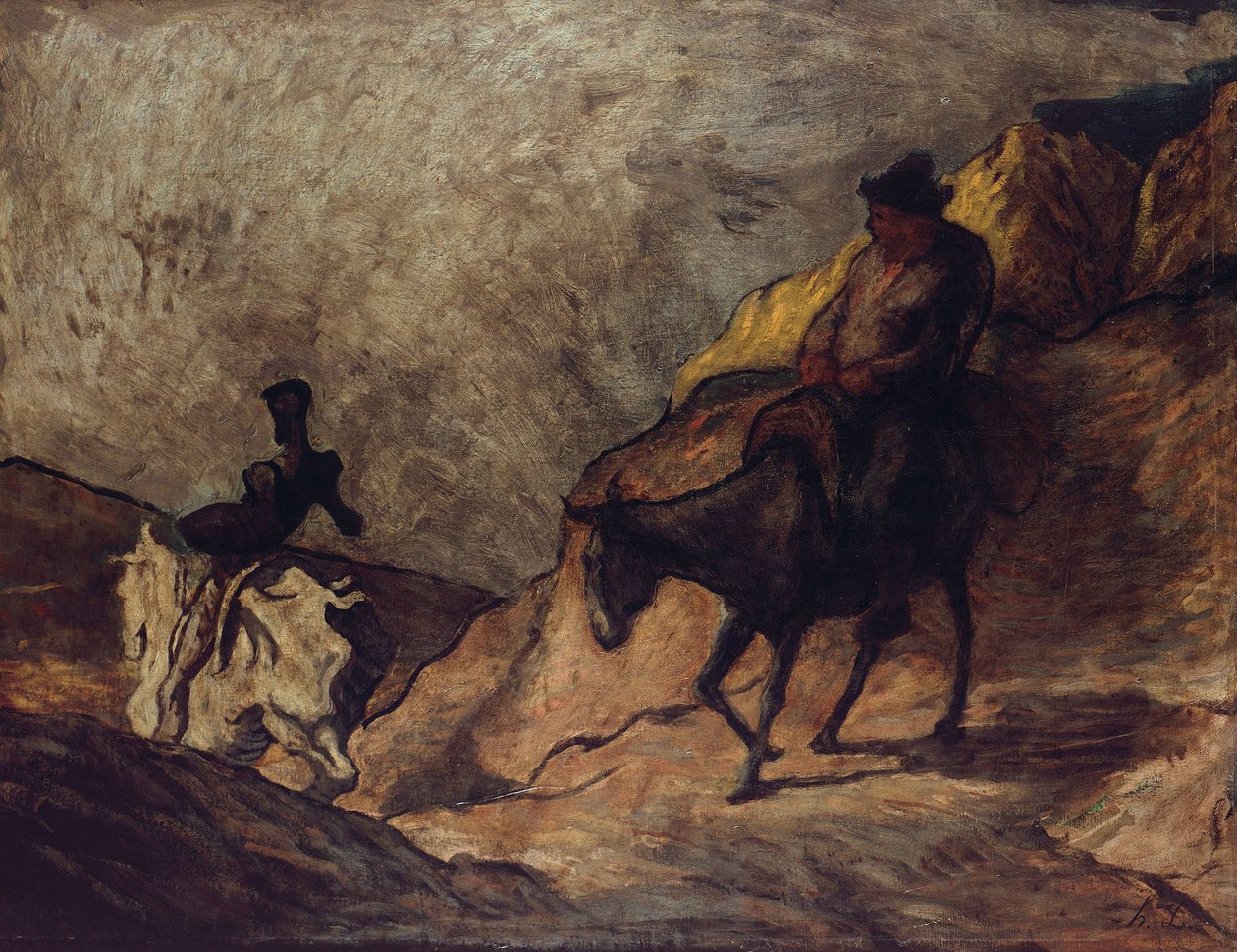 Don Quixote og Sancho Panza, 1866-1867 af Honoré Daumier