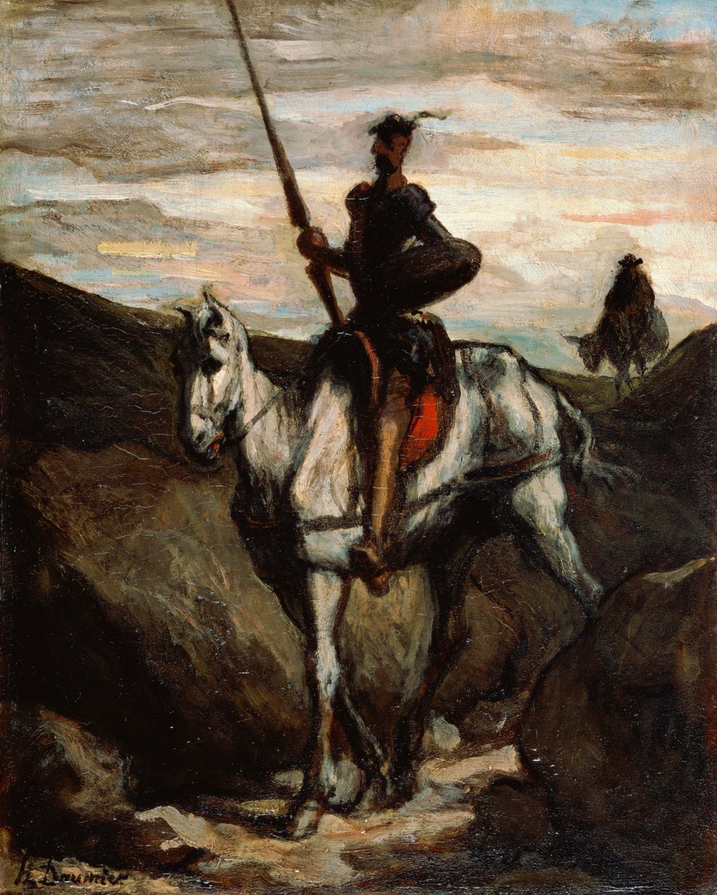 Don Quijote i bjergene af Honoré Daumier