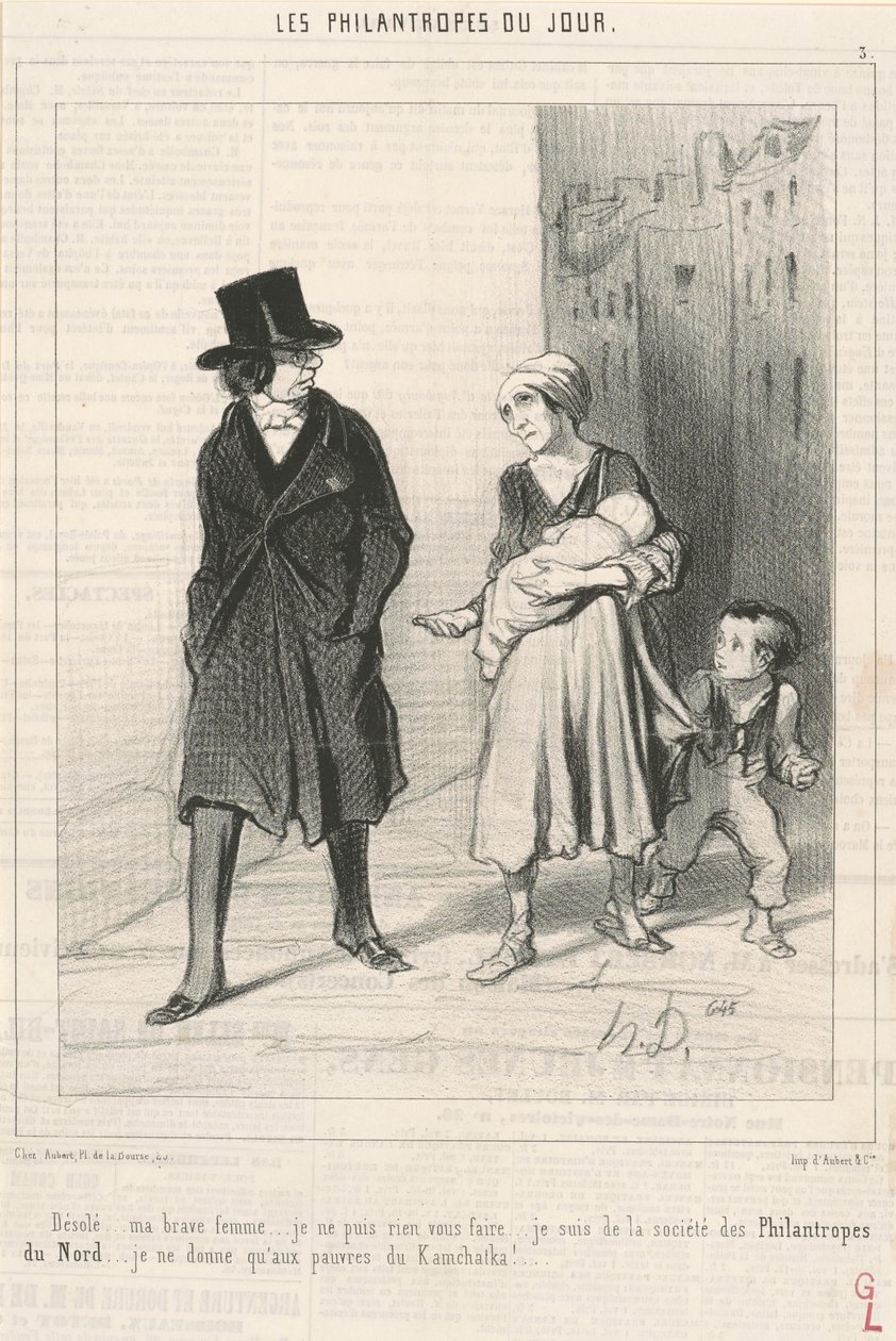 Beklager... Jeg er fra Northern Philanthropists Society... af Honoré Daumier
