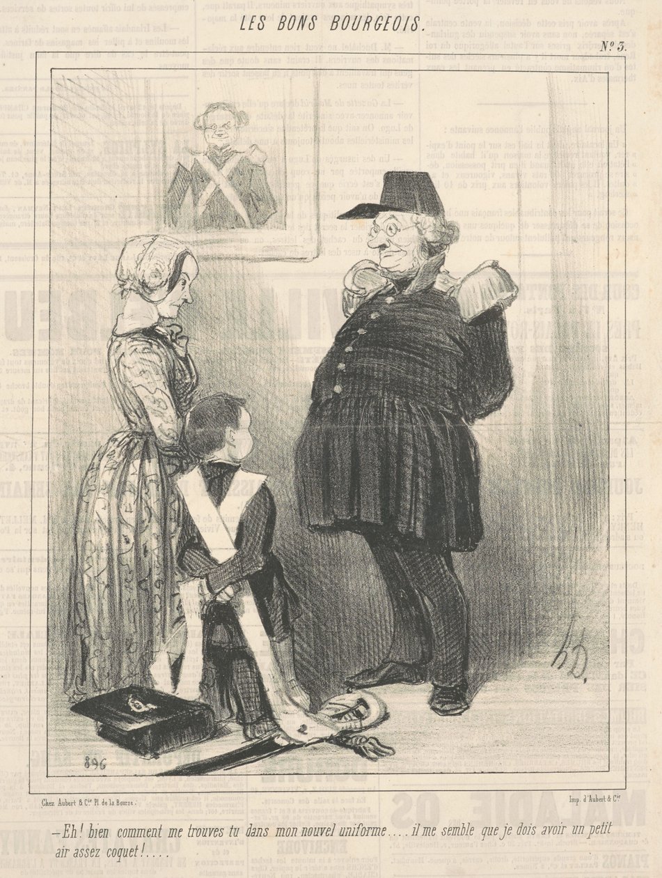 Hej! Hvordan kan du lide mig i min nye uniform... af Honoré Daumier