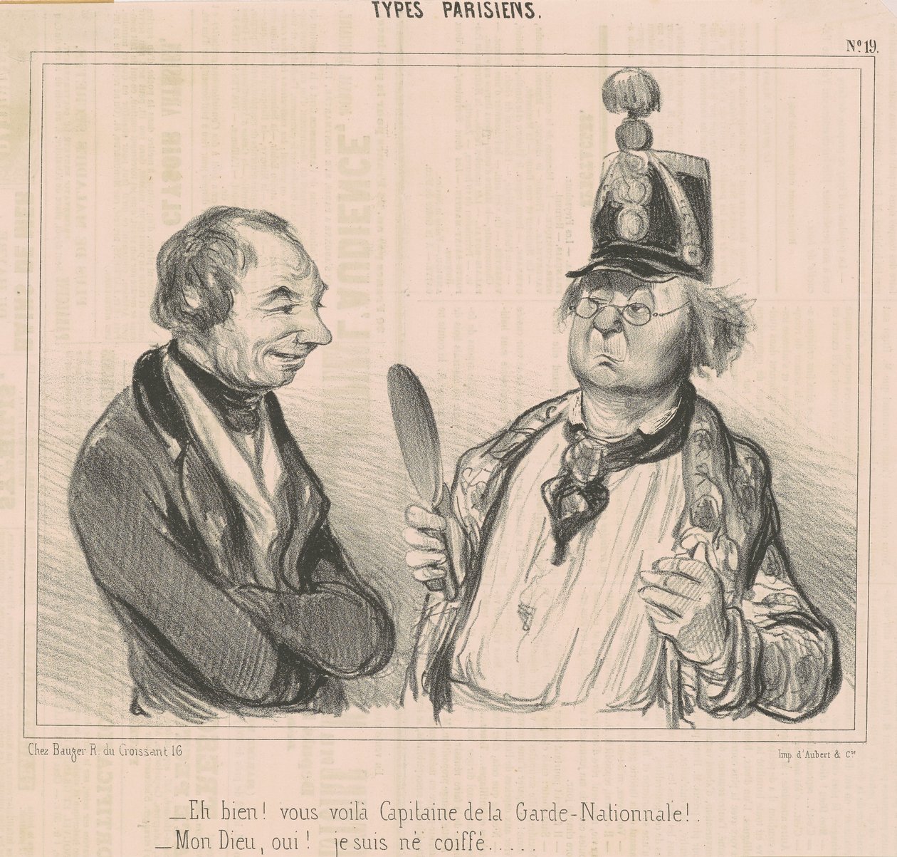 Godt! Her er du, kaptajn på nationalgarden af Honoré Daumier