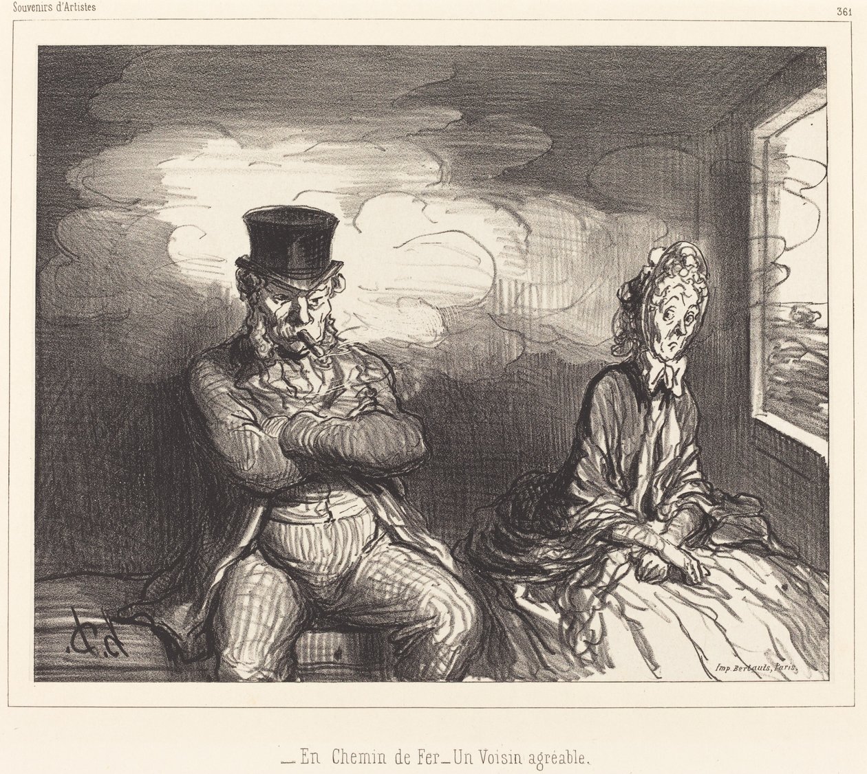 På Jernbanen... en behagelig nabo af Honoré Daumier
