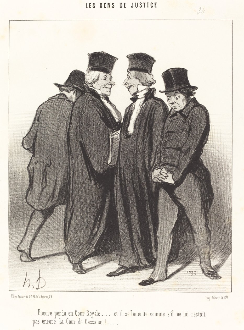 Tabt igen i det kongelige hof... og han beklager... af Honoré Daumier