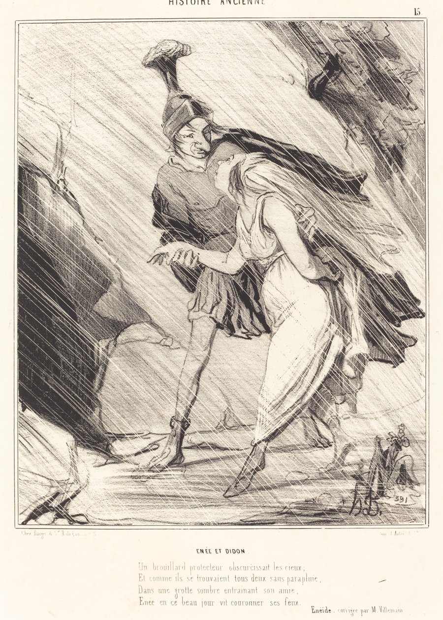 Aeneas og Dido af Honoré Daumier