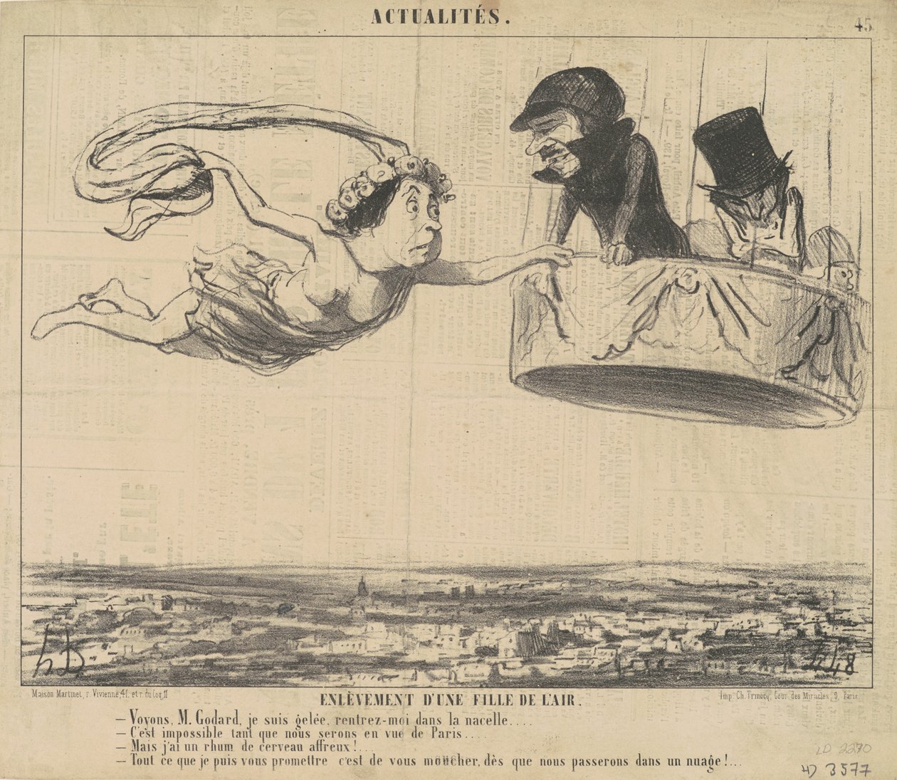 bortførelse af en pige fra luften af Honoré Daumier