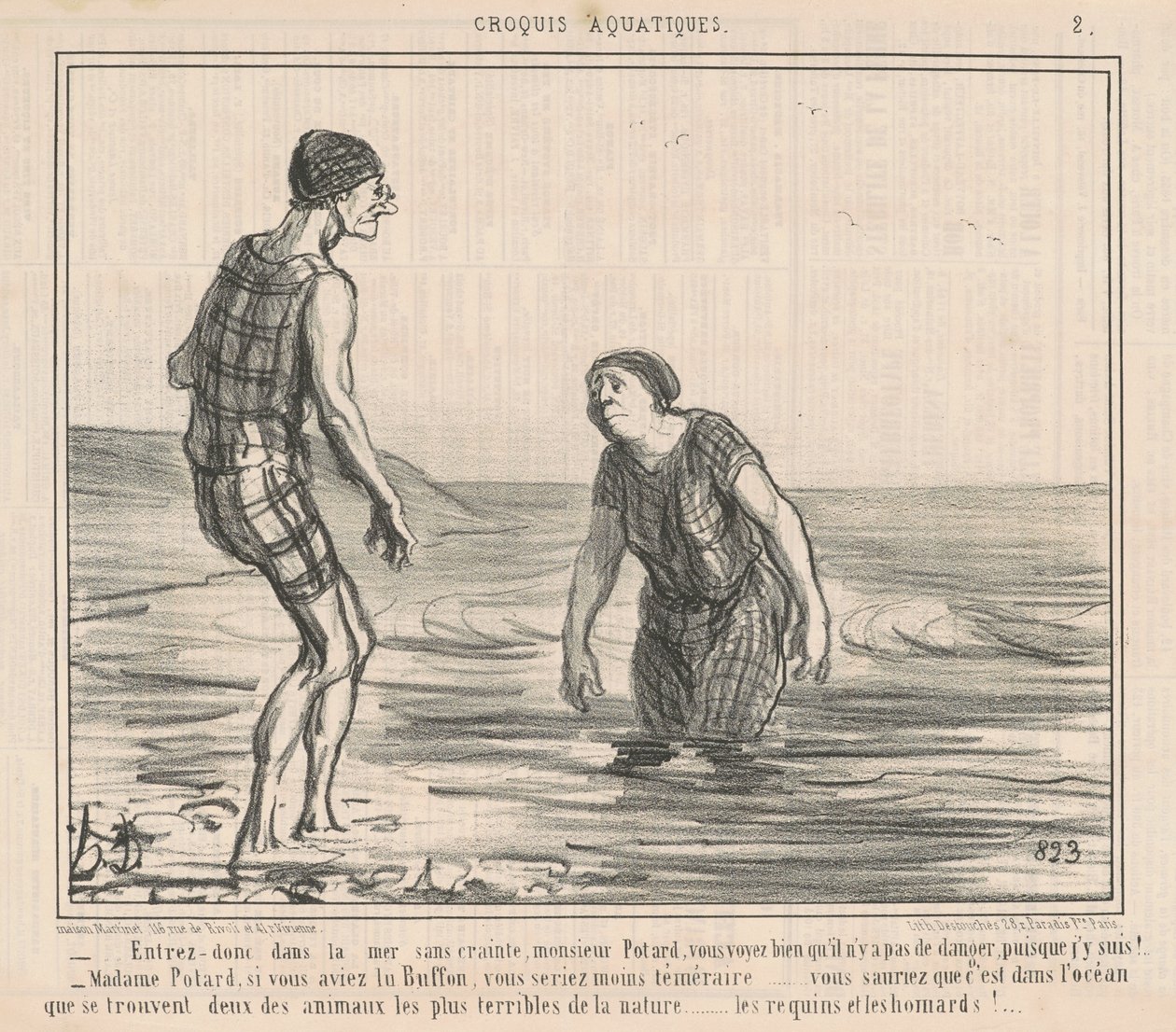 Gå ind i havet uden frygt... af Honoré Daumier