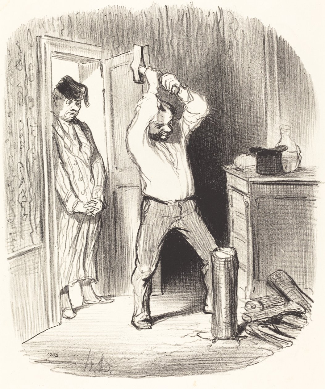 Er det gud tilladt at kløve træ... af Honoré Daumier