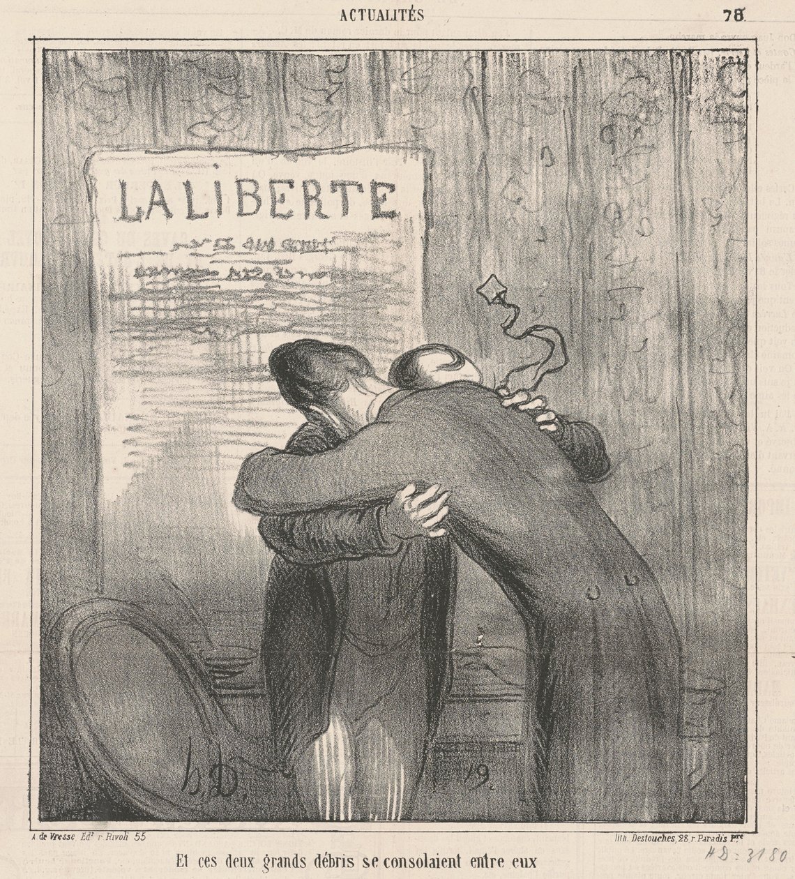 Og disse to store affald trøstede hinanden af Honoré Daumier