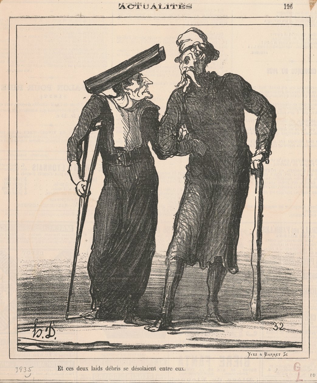 Og disse to grimme affald lå øde mellem dem af Honoré Daumier