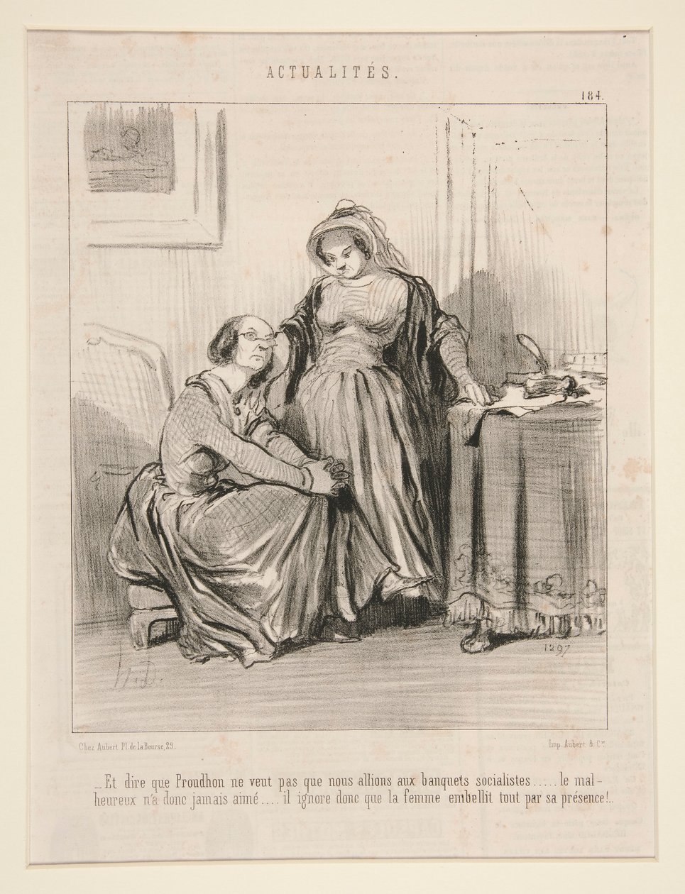 Og at sige, at Proudhon ikke vil have, at vi går til socialistiske banketter af Honoré Daumier