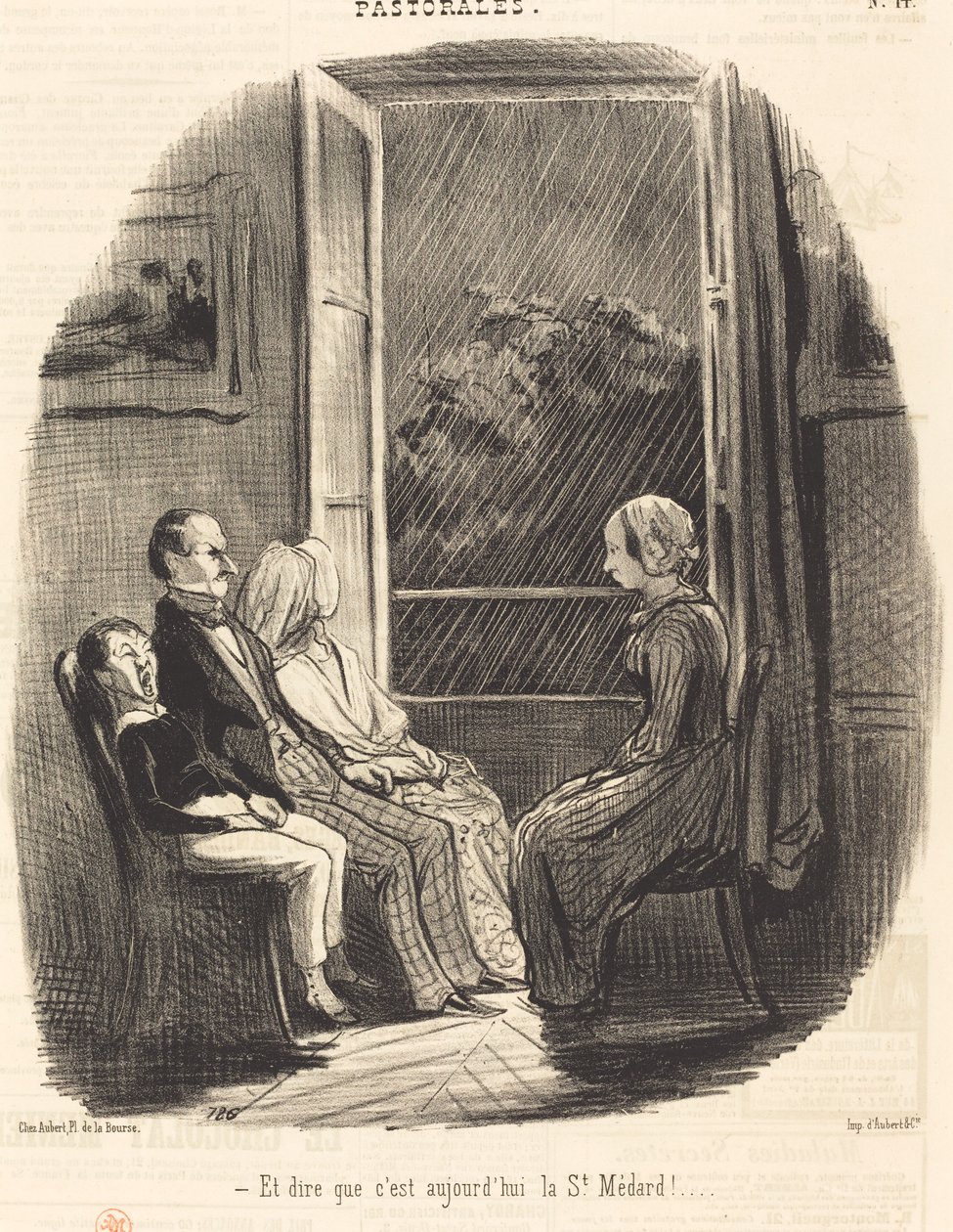 Og at tro, at i dag er Saint-Médard! af Honoré Daumier