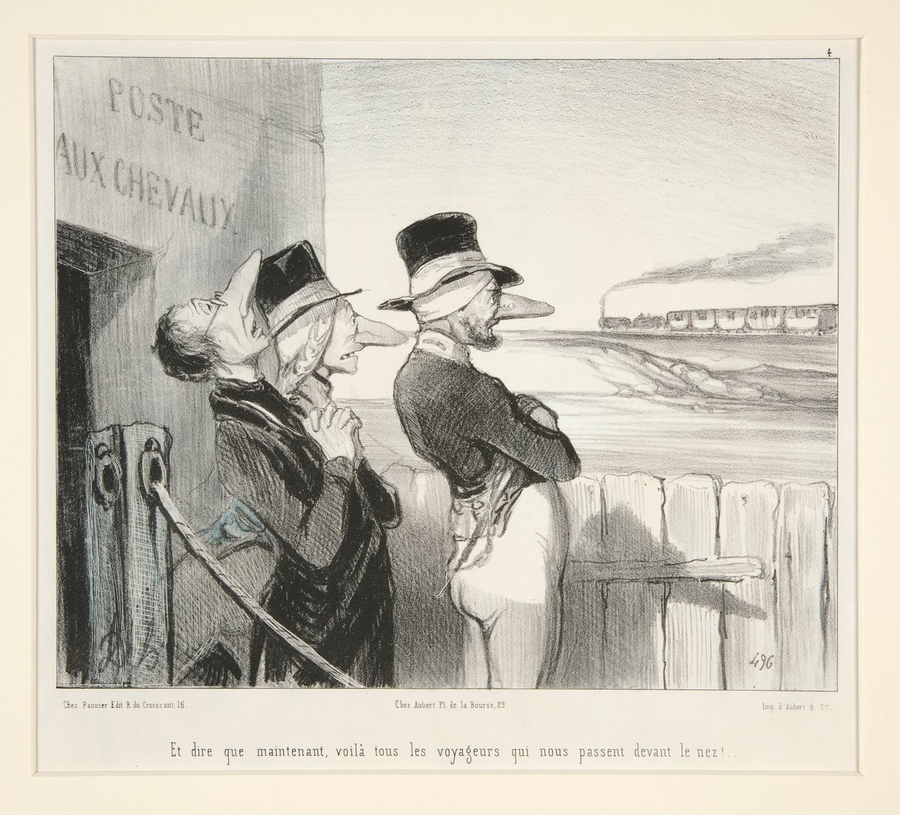 Og at tænke på, at nu, her er alle de rejsende, der passerer foran os! af Honoré Daumier