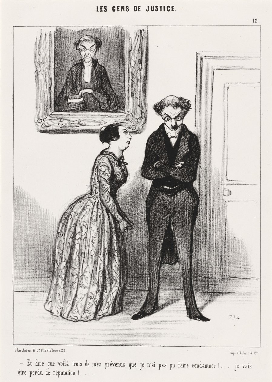 Og at tænke på, at her er tre... advaret om, at jeg ikke kunne få dem dømt!... af Honoré Daumier