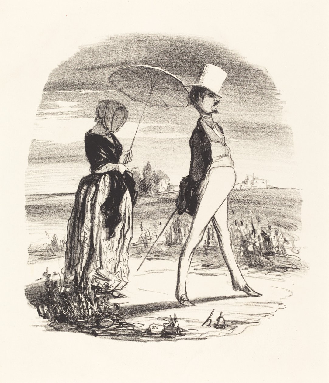 Og vi kalder det at stige ned for livets flod... af Honoré Daumier