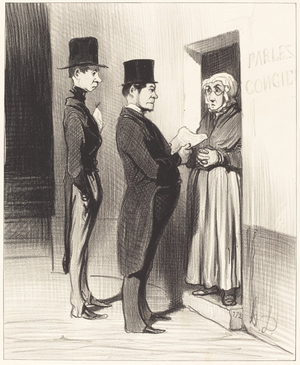 Og taler til dens dør således erklæret... af Honoré Daumier