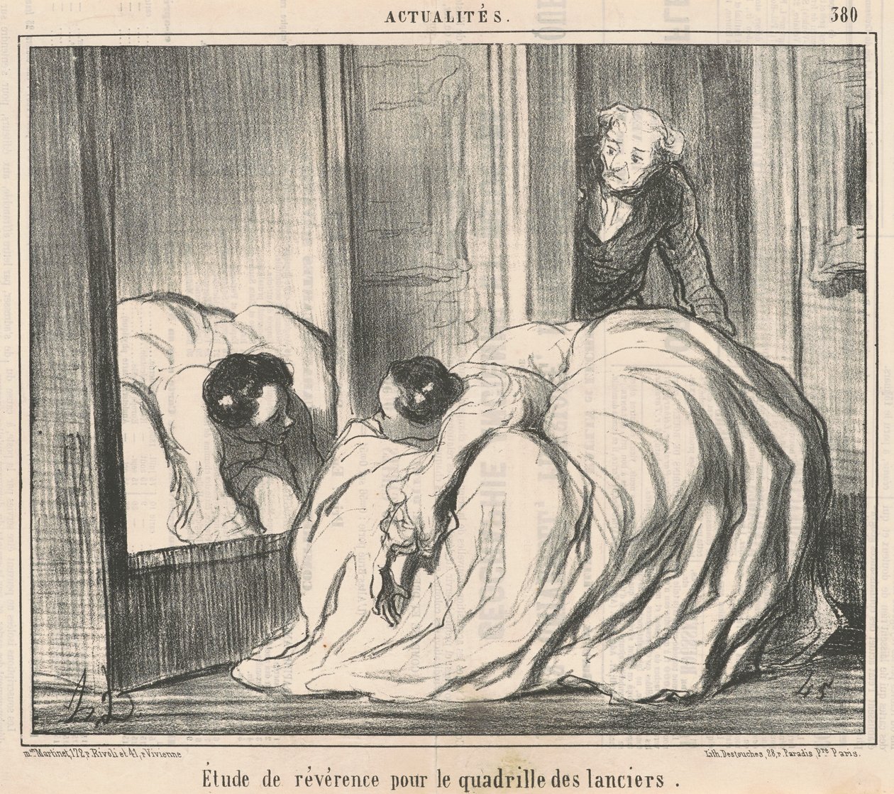 Ærbødighedsstudium for lancernes kvadrille af Honoré Daumier