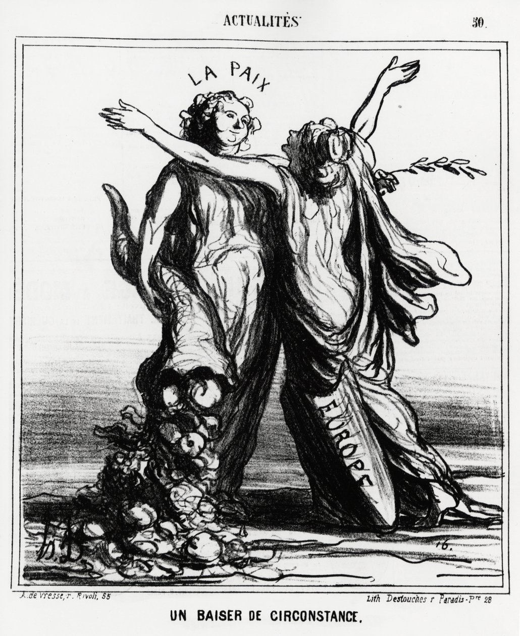 Europa og fred: et særligt kys. Illustration d
