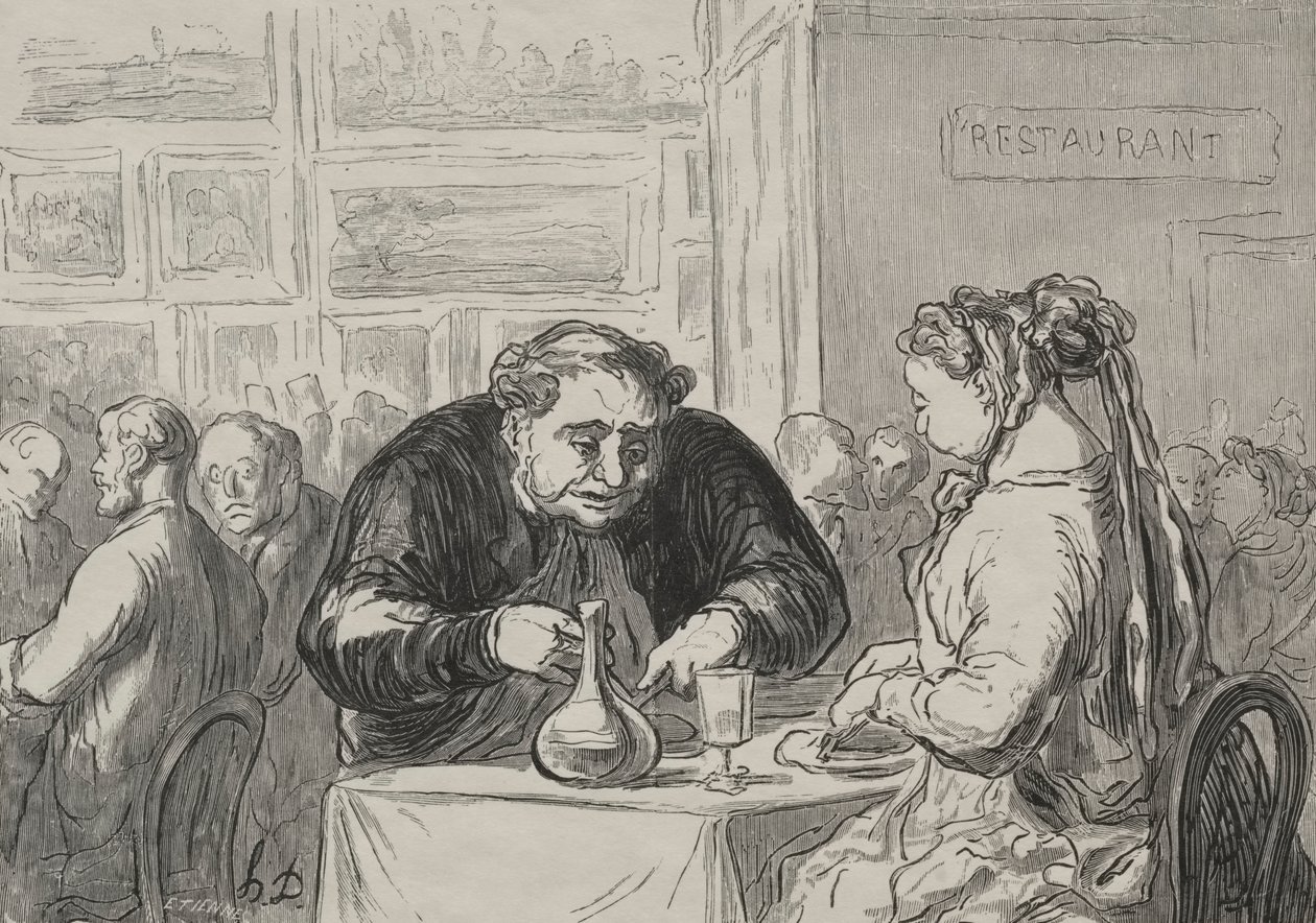 Udstilling af kunst: ved kærligheden til kunst og koteletbuffet af Honoré Daumier