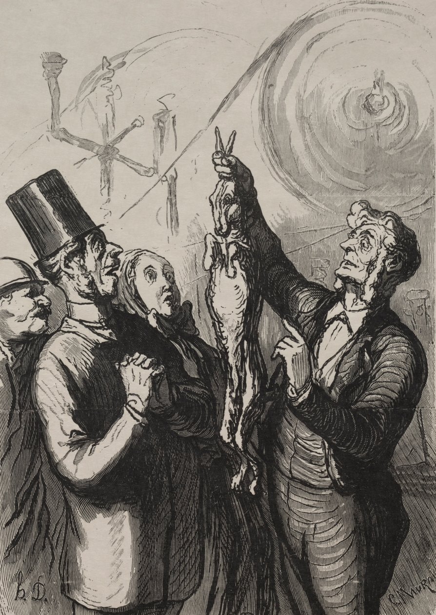 Verdensudstilling: om ti minutter har du en gibelotte og en hat. af Honoré Daumier