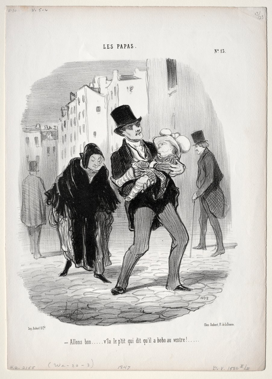 Fædre, tavle 13: Kom med, kære..., 1847. af Honoré Daumier