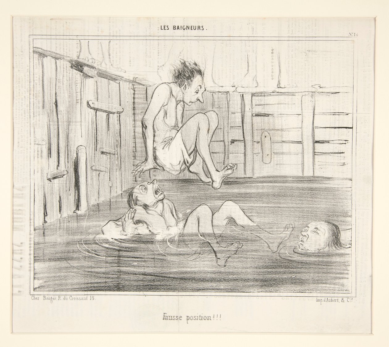 Forkert position!!! fra The Badere af Honoré Daumier