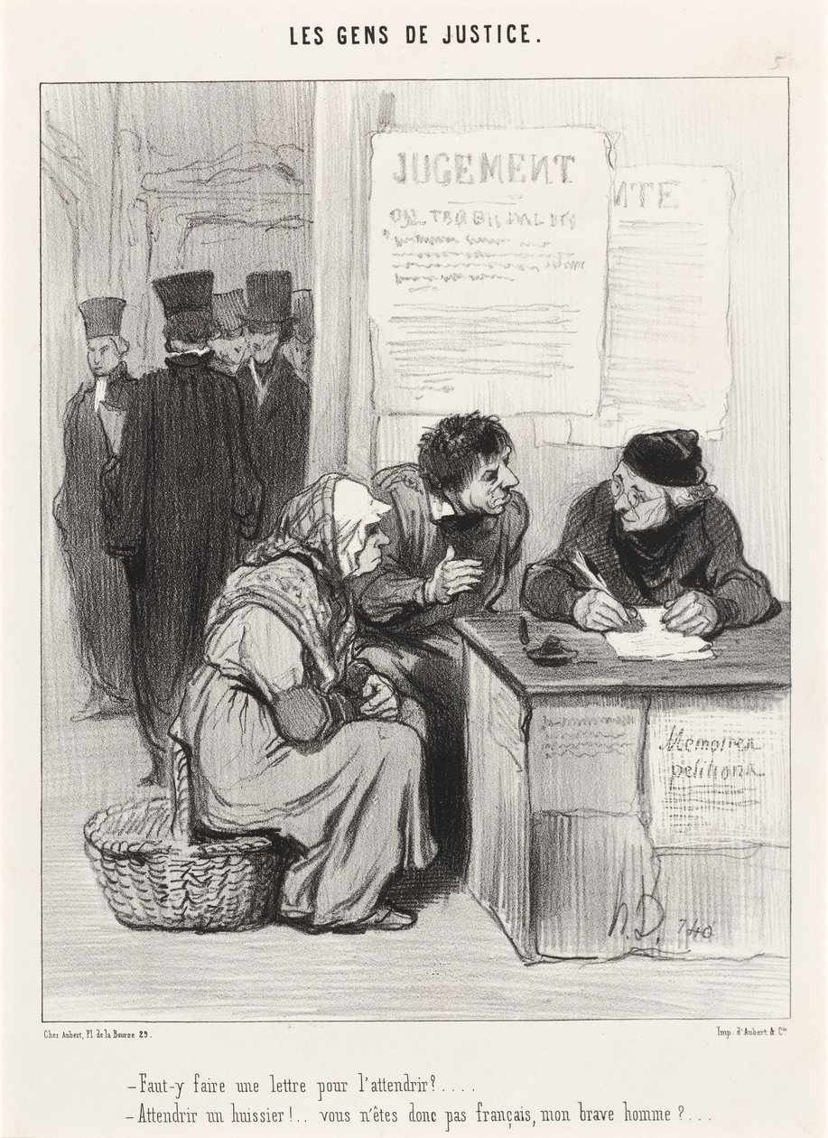 Er det nødvendigt at skrive et brev der for at blødgøre det? af Honoré Daumier