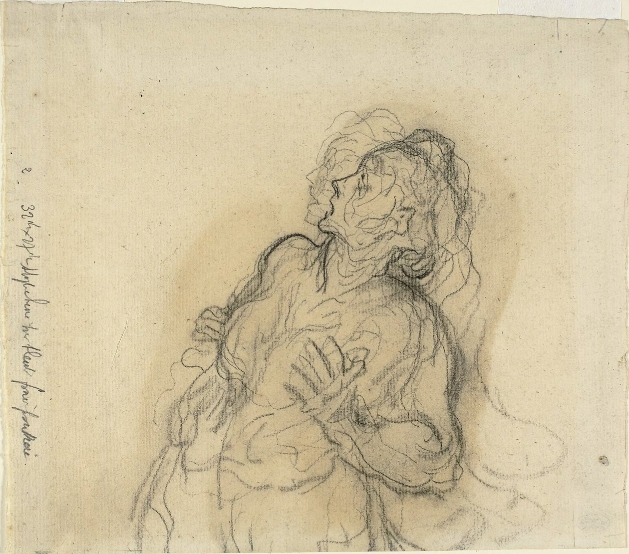 Skræmt kvinde af Honoré Daumier