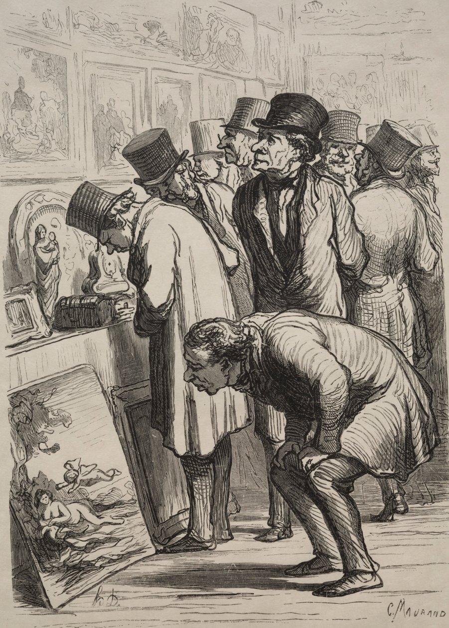 Galleri på Hotel Drouot: The Day of the Sale. af Honoré Daumier