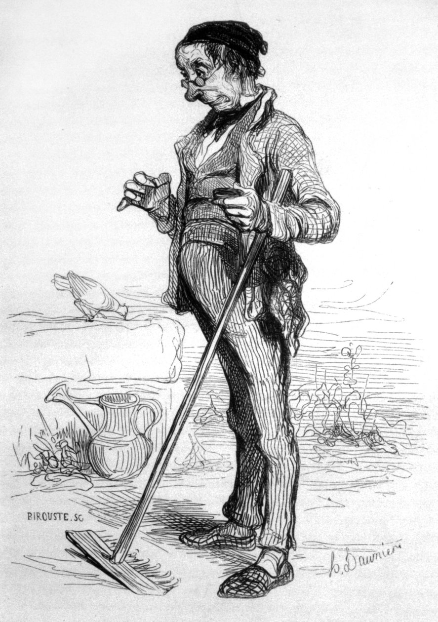 Pensionist til havearbejde af Honoré Daumier