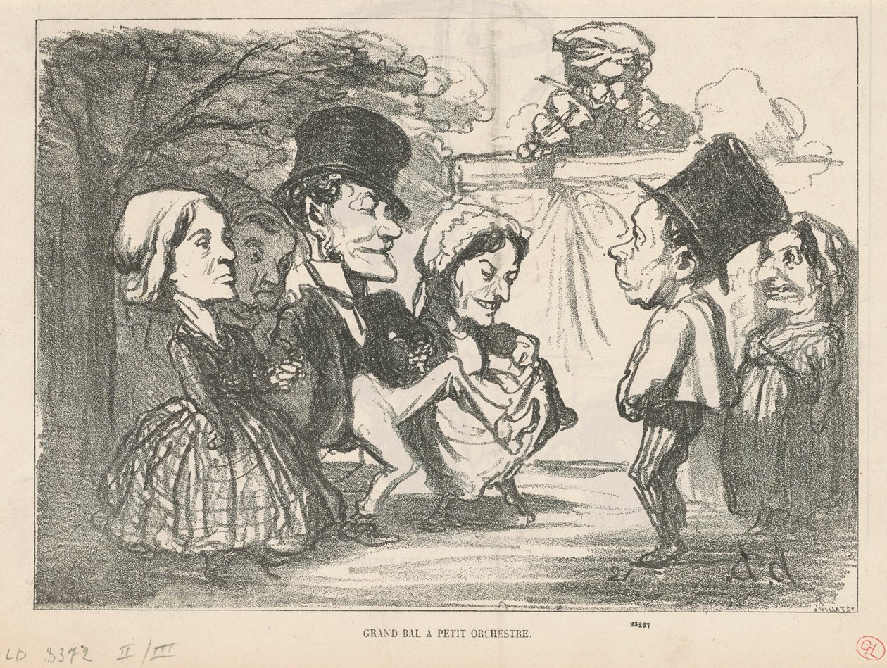 Storbal med et lille orkester... (rekto); Et generelt partnerskab (tilbage) af Honoré Daumier