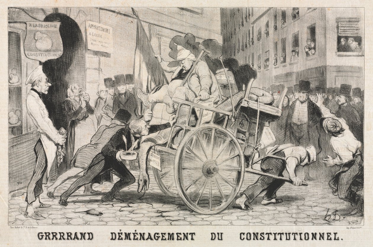 Store fjernelse af det konstitutionelle etablissement, 1846. af Honoré Daumier