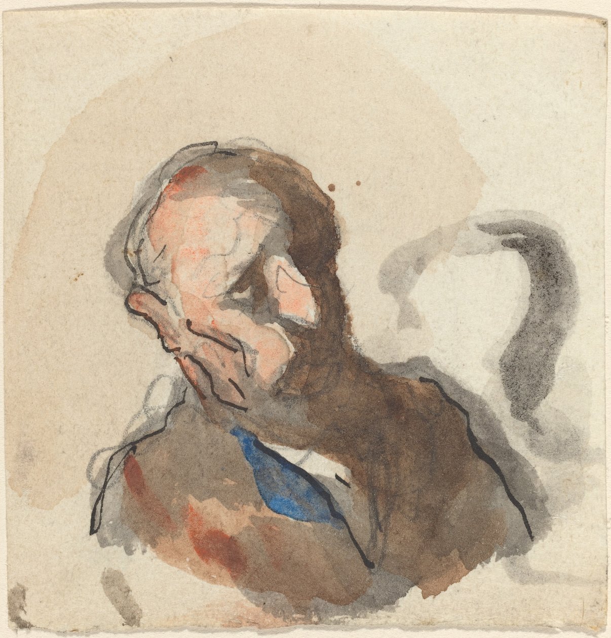 Hoved af en mand af Honoré Daumier