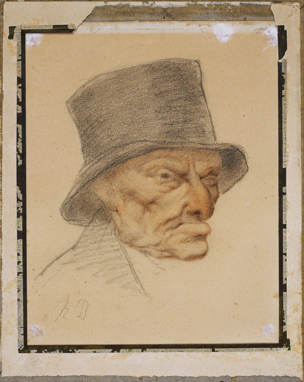 Hoved af en gammel mand af Honoré Daumier
