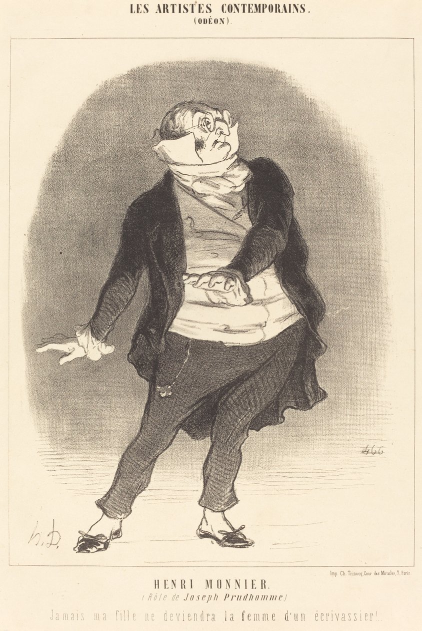 Henri Monnier (rolle som Joseph Prudhomme) af Honoré Daumier
