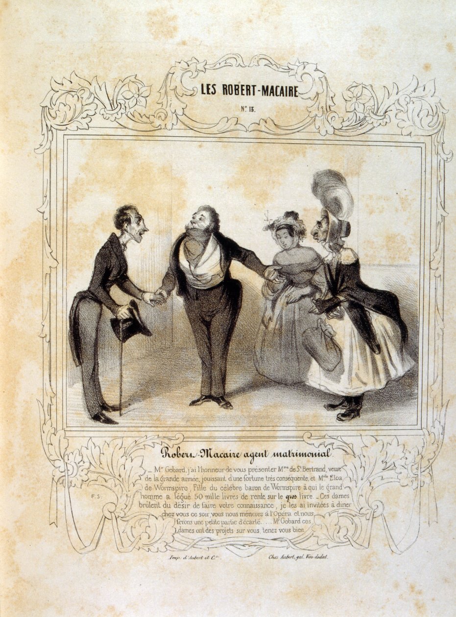 Idéer og legender Philipon under titlen Les Cent og Robert Macaire af Honoré Daumier