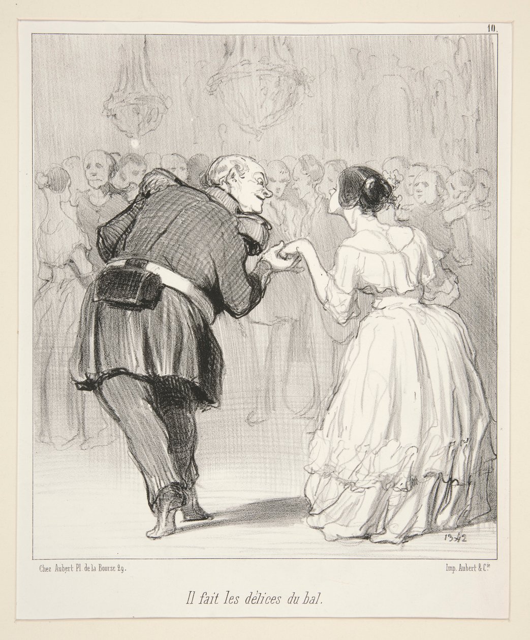 Han laver boldens fornøjelser., fra Les Banqueteurs af Honoré Daumier