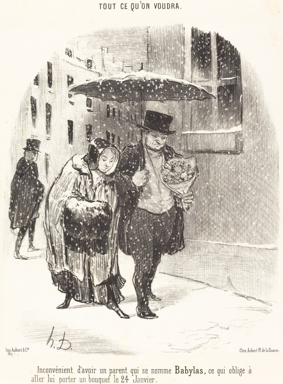 Ulempe ved at have en forælder ved navn Babylas... af Honoré Daumier