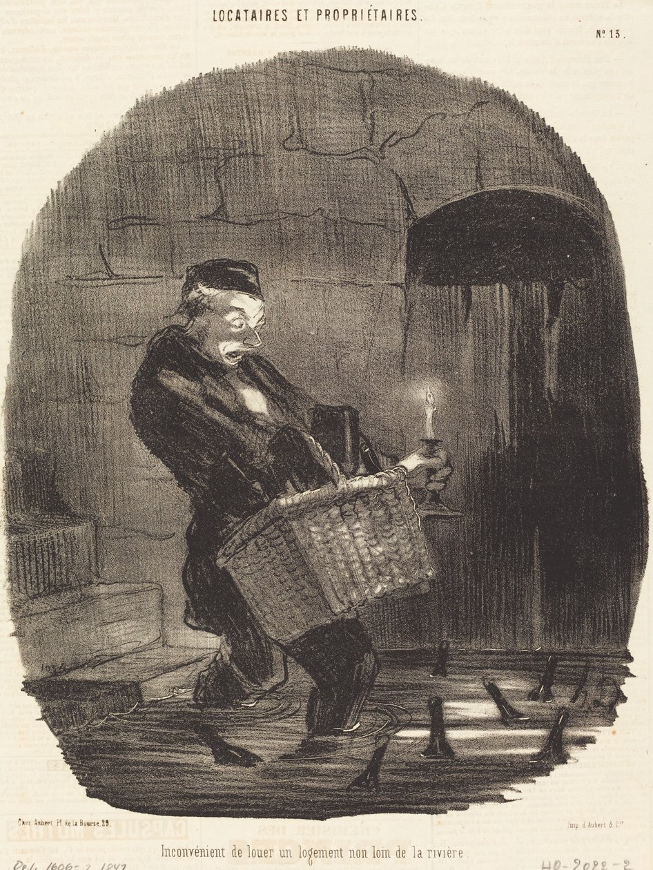 Ulempe ved at leje... ikke langt fra en flod af Honoré Daumier