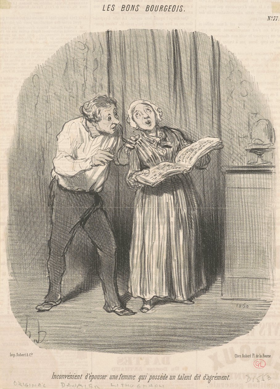 Ulempe ved at gifte sig med en kvinde, der har talent for fornøjelse af Honoré Daumier