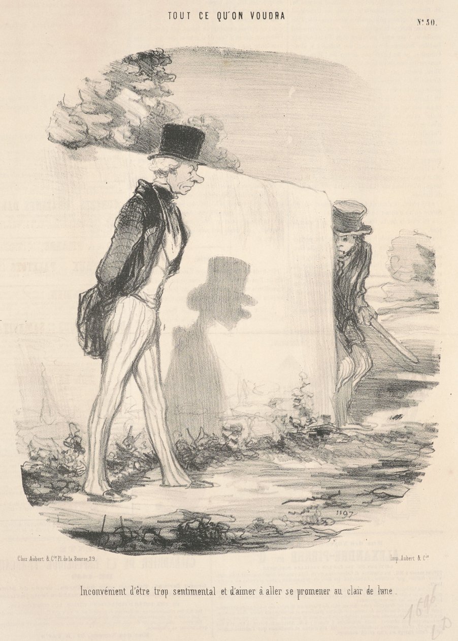 Ulempen ved at være for sentimental... af Honoré Daumier