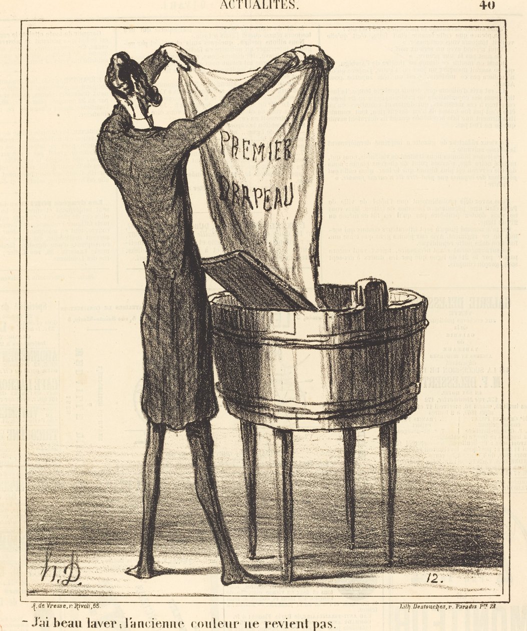 Jeg kan vaske, den gamle farve... af Honoré Daumier