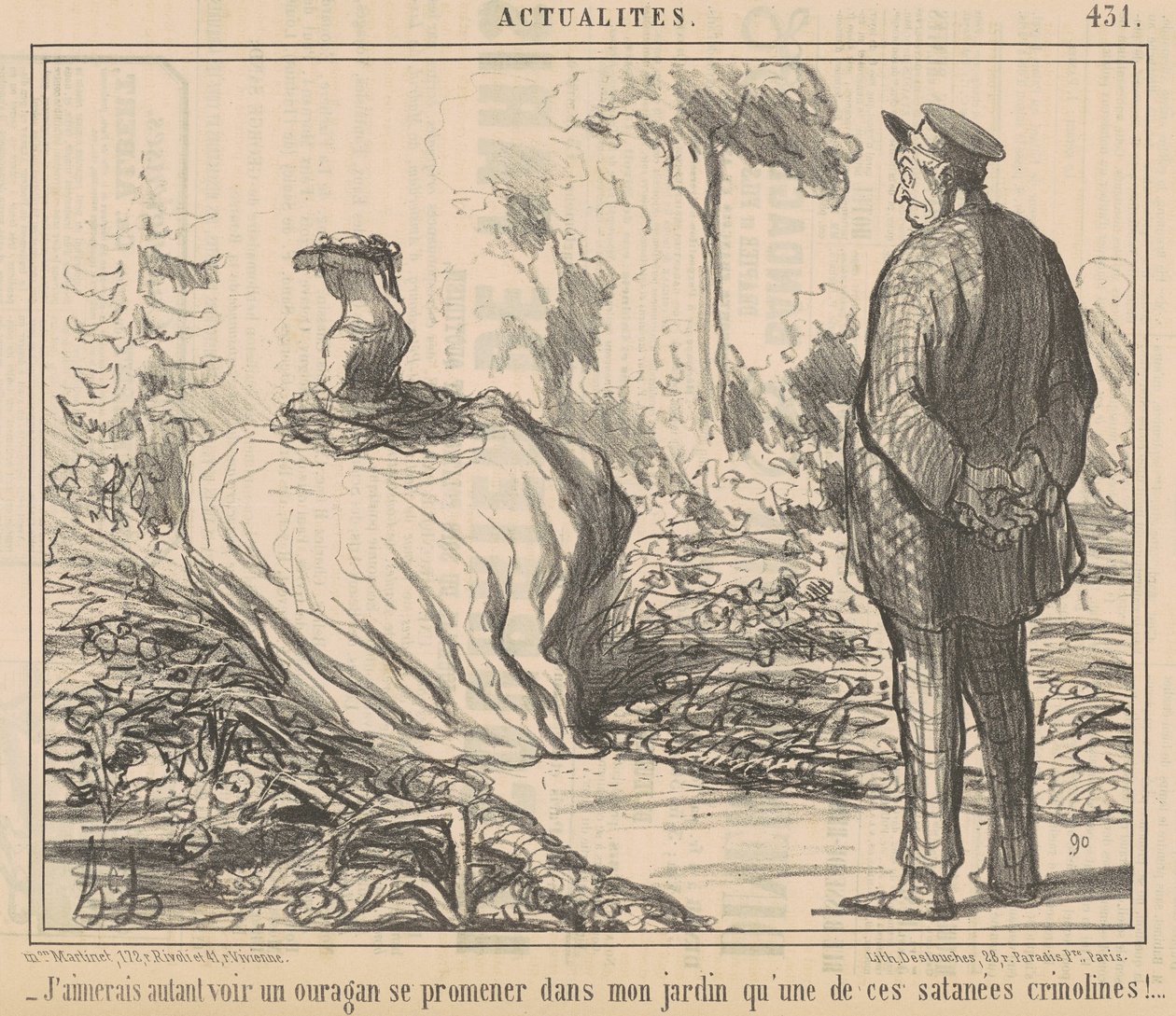 Jeg ville elske at se en orkan... af Honoré Daumier