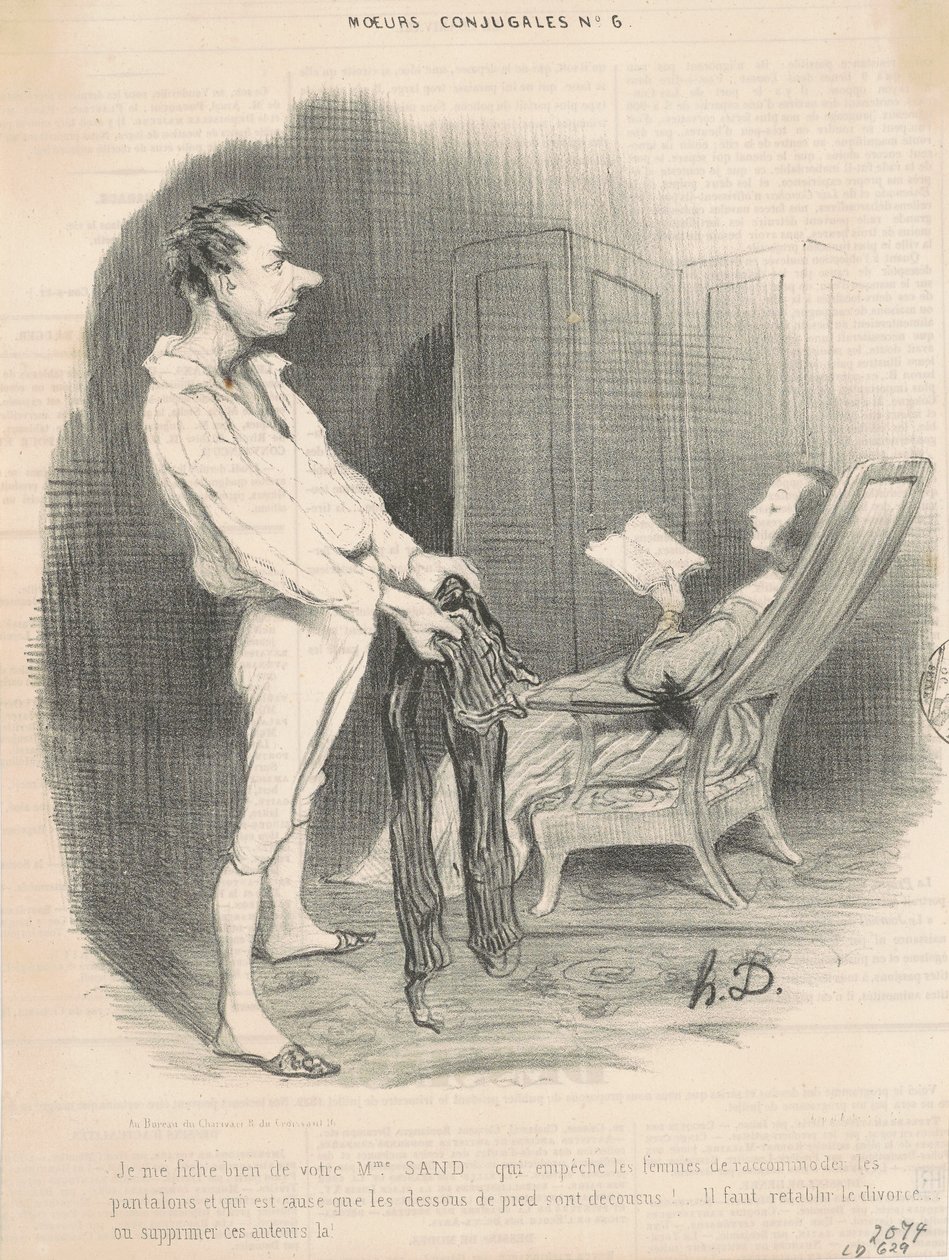 Jeg er ligeglad med din fru Sand... af Honoré Daumier