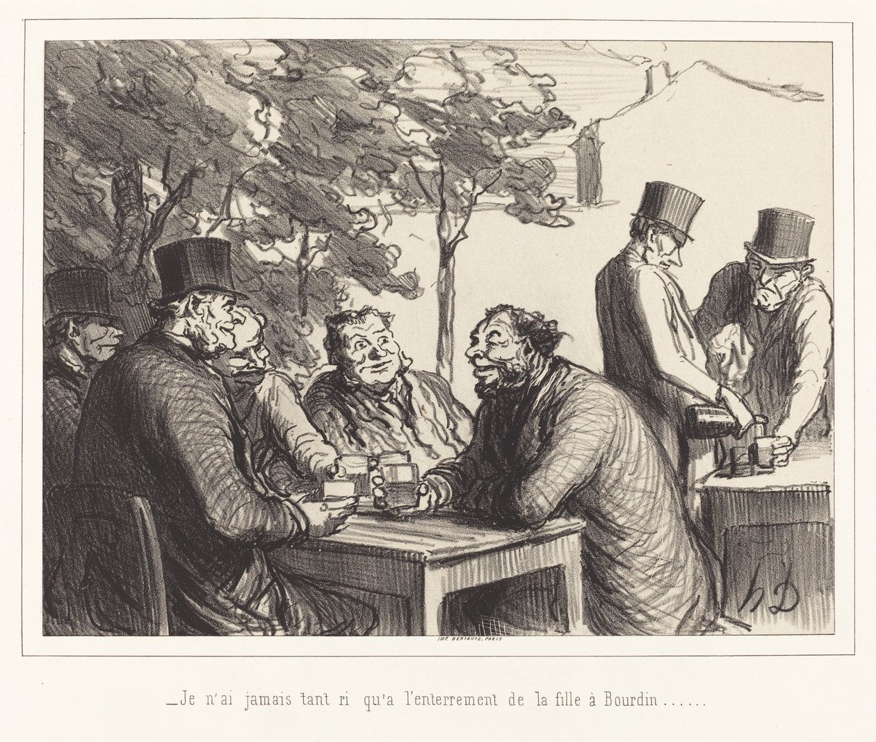 Jeg har aldrig grinet så meget som ved begravelsen af ​​Bourdins datter... af Honoré Daumier