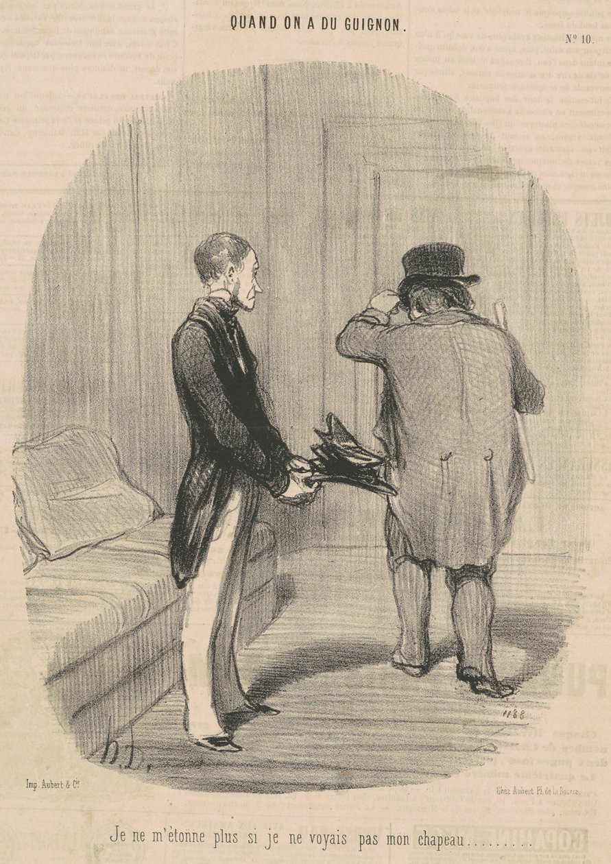 Jeg er ikke længere overrasket, hvis jeg ikke så min hat... af Honoré Daumier